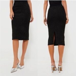 Tuckernuck S Black Tinsel Midi Pencil Skirt Holiday Shimmer